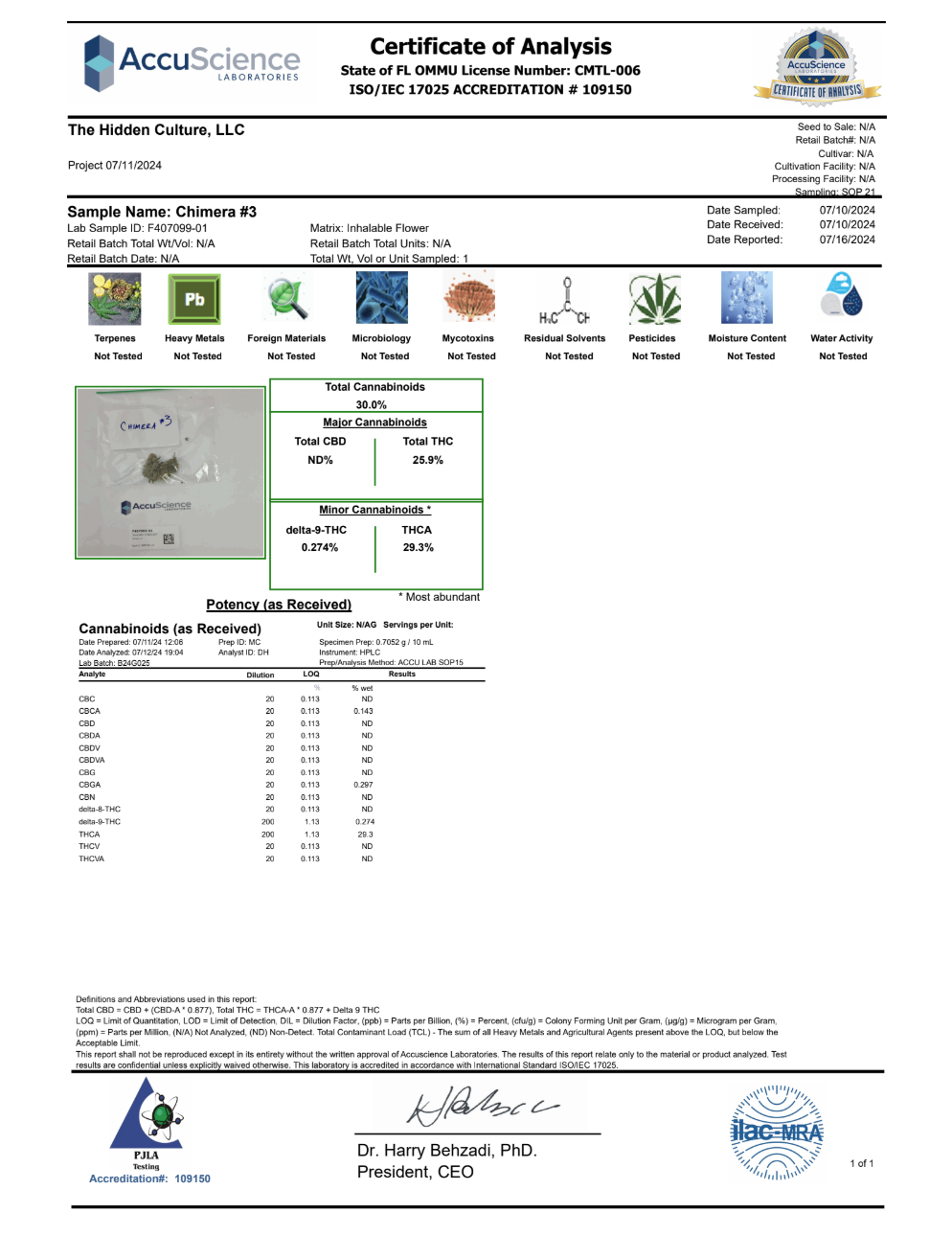 Chimera #3 - THCa Flower 29.30%